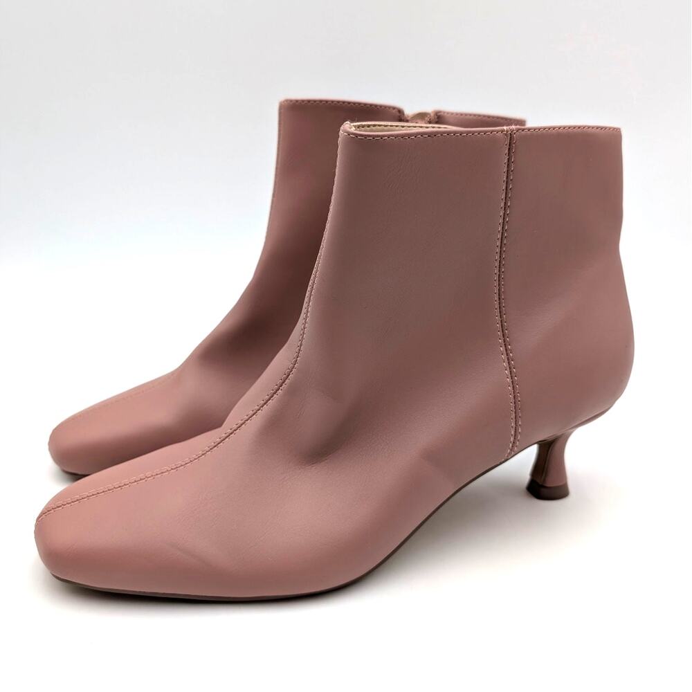 Journee Collection Kelssa Ankle Booties Side Zip Women's Blush Size US8M EU38.5